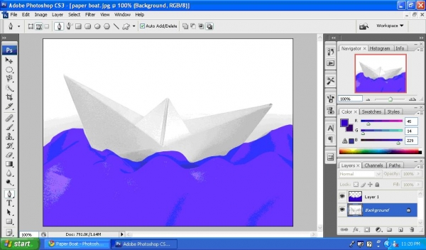 Creation of At sea: Step 1